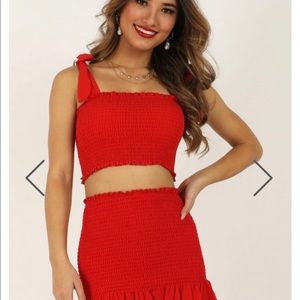 Two piece red set